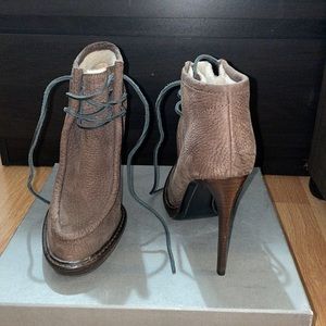 Burberry brown leather ankle boots